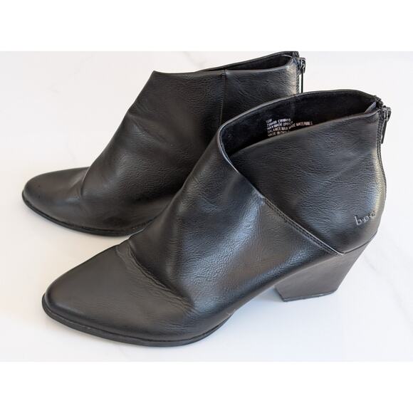 b.o.c. Born Concept Epsom Black Wedge Ankle Booties - Size 10M Vegan Leather - Picture 9 of 12